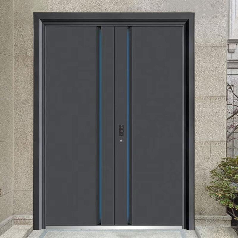 农村乡村对开门铸铝门别墅大门双开门家用自建房子母铜进户入户门