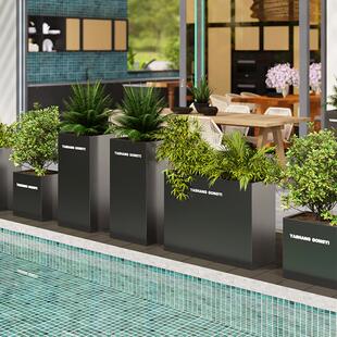 963铁艺花箱厂家印字隔断花池槽售楼处锈餐商场不厅钢绿植户外花