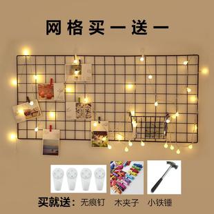 铁艺网格照片墙铁丝网格片挂墙置物架铁网架展示架格子网墙上挂网
