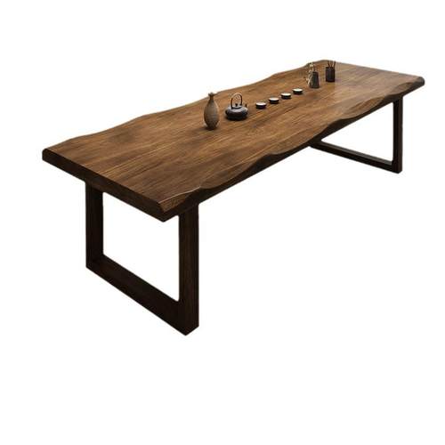 新中式茶桌实木大板茶桌椅组合一桌六椅茶几办公室客厅家用泡茶台