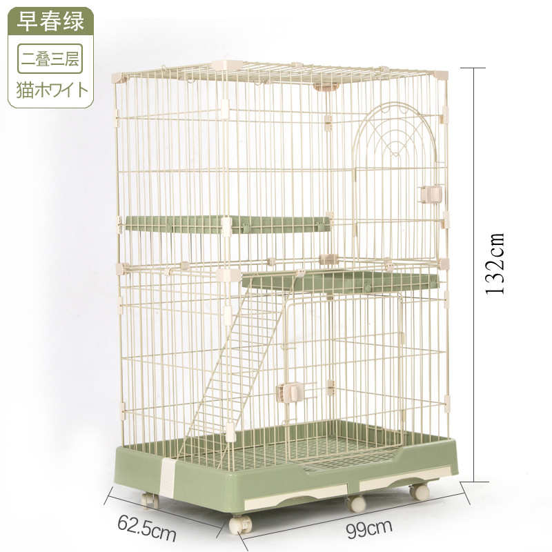 双层猫舍猫猫猫咪自由空间三层用品小型大笼笼子家用室内屋别墅猫