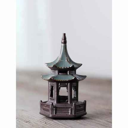 六角亭凉亭微景观小宝塔摆件造景园艺花盆水族箱鱼缸茶宠假山配件