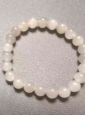 ZB64 天然和田玉烟紫色单圈手串 15.15g 圆珠7.5mm（附鉴定证书）