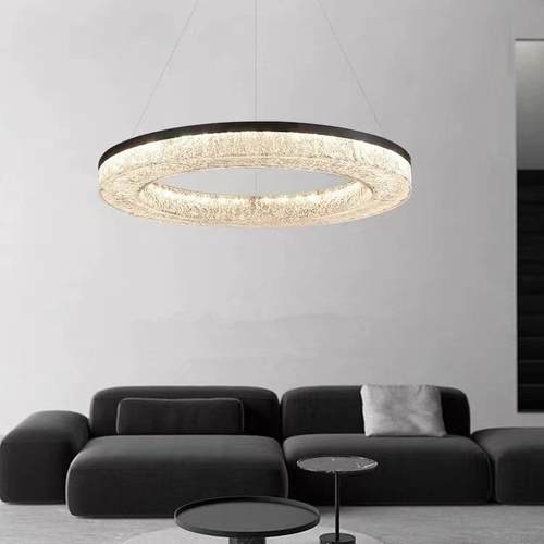 意式极简不锈钢客厅吊灯现代简约轻奢圆形高端别墅餐厅树脂吸顶灯