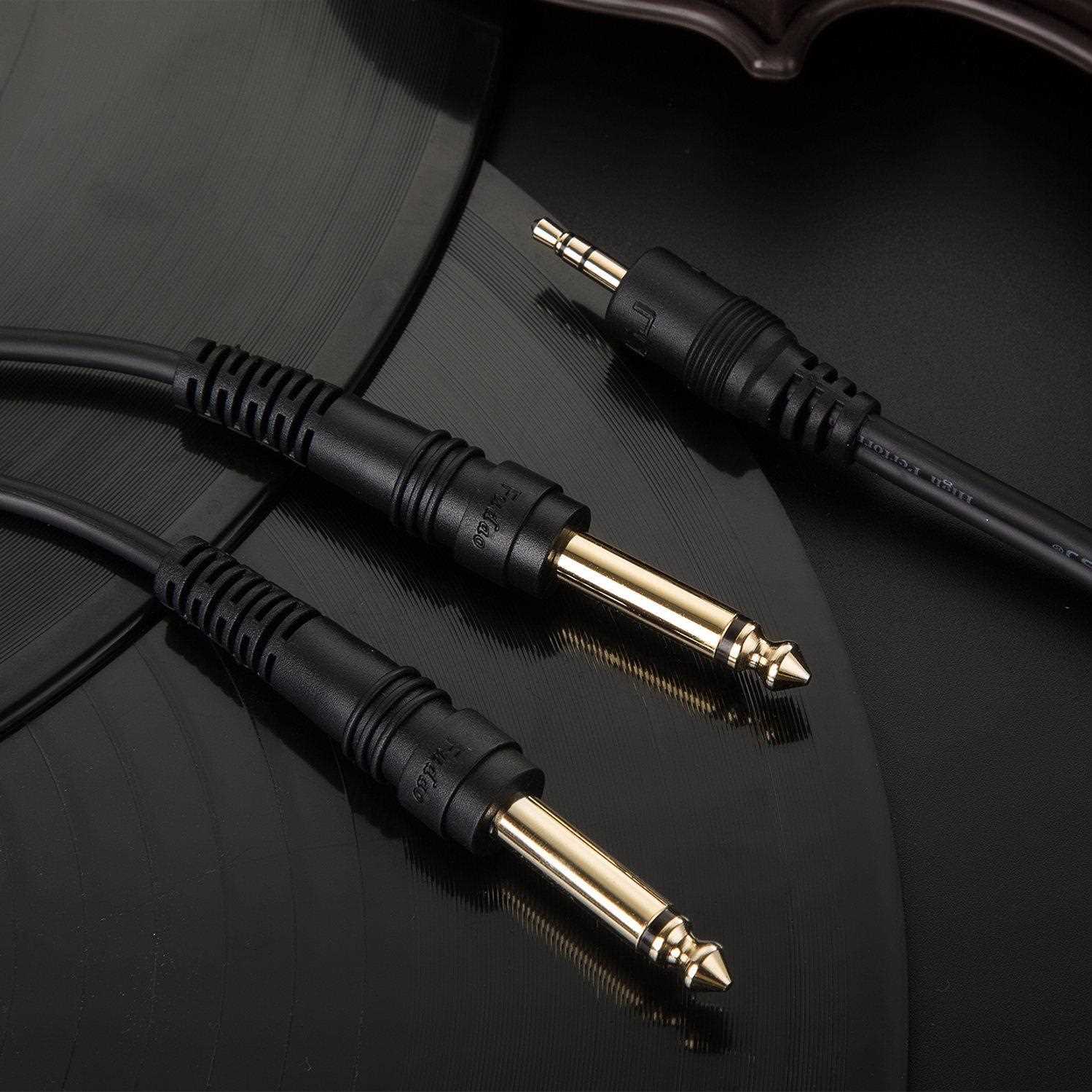 JSJ3.5转双6.35音频线6.5单声左右声道手机电脑接音箱功放调音台