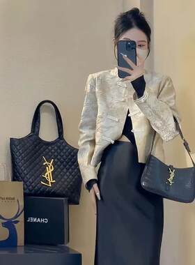 欧洲站新中式国风盘扣短款外套女春装新款高级感气质名媛两件式套