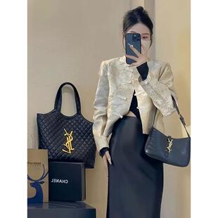 欧洲站新中式国风盘扣短款外套女春装新款高级感气质名媛两件式套