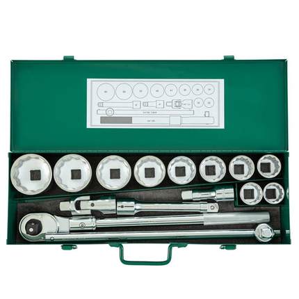 【折扣价】09015套筒汽修机修工具棘轮扳手工具箱15件套3/4英寸19