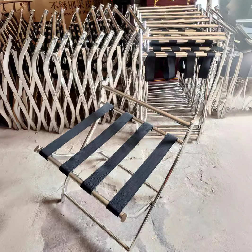 酒店客房行李架金属行李架靠背行李架不锈钢金属置物架厂家批发