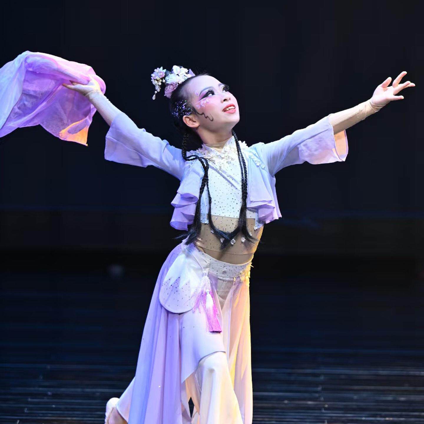 望繁星儿童演出服如梦令古典舞紫色满天星女童独舞寻梦游仙舞蹈服