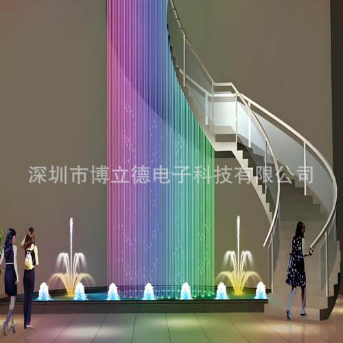 室内室外装饰数字水帘水幕墙灯光矩形圆形流水瀑布水帘瀑布户外