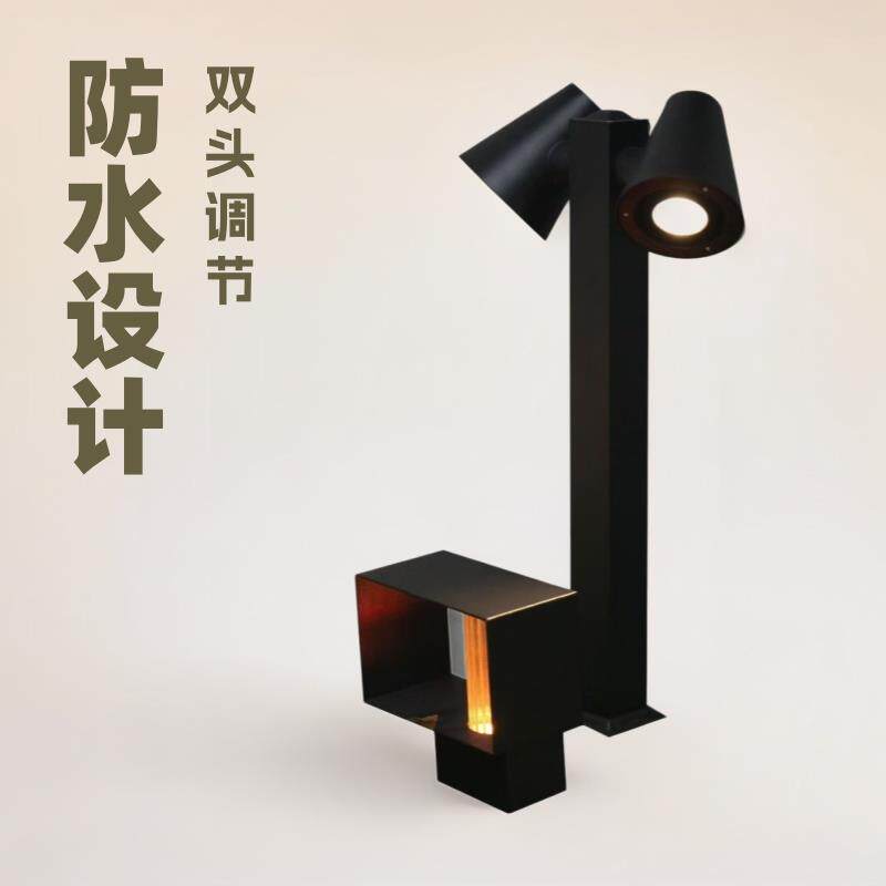 草坪灯花园设计款别墅庭院双头铝草坪灯