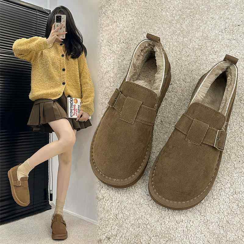 春季加绒勃肯鞋女2026新款外穿厚底保暖豆豆鞋休闲一脚蹬博0116z,女鞋,勃肯鞋/软木鞋,淘宝优惠券,粉丝福利购,淘宝优惠卷