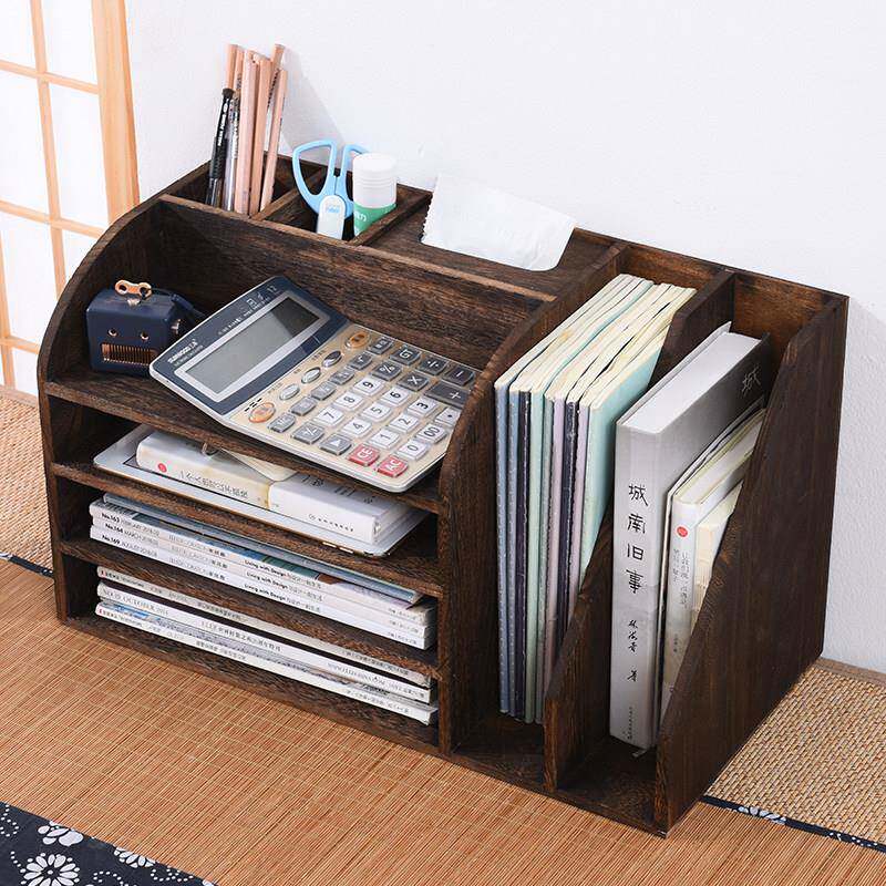 实收纳桌盒面办公文件柜档案置物架学生桌架上小书整理架纸巾木盒