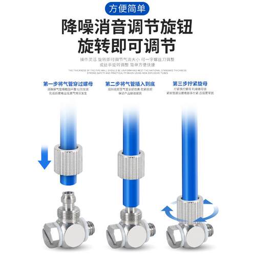 SM接C不锈钢型快拧气管微快插直通头迷你头弯MS-4H/5HL/6-4 6