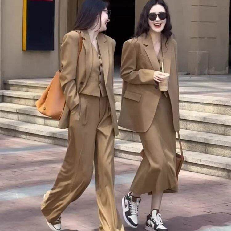 Rouje Moaks成套女装春秋高级感气质西装外套小香风西服三件套装