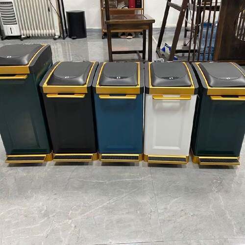 脚踏不钢分类垃圾桶双湿桶分离厨房办公8L12L单锈桶双干桶垃VGG圾