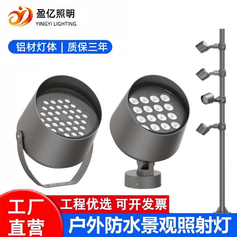 防水抱柱射灯监控抱杆投光灯RGB立杆照补光抱箍射树全彩户外路灯