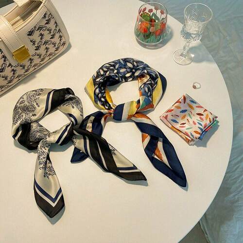 silk scarf for women with square scarves 方巾女复古防晒丝巾