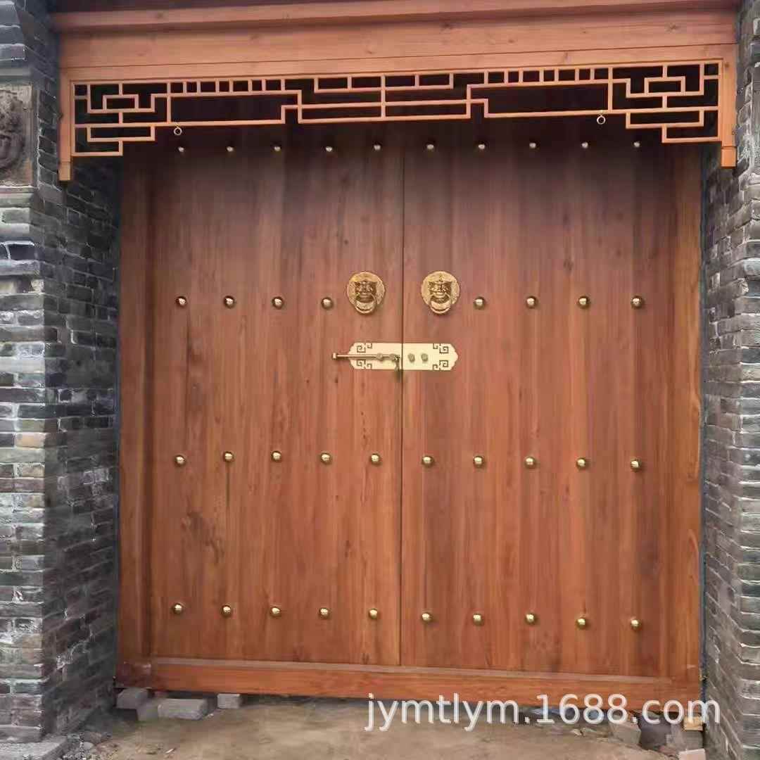 老榆木别墅大门实木大门宗祠中式双开门庭院复古自建房进户门