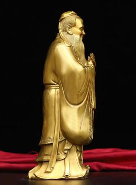 纯铜孔子孔夫子摆件铜像铜雕家居书房装饰礼品