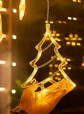 圣诞节装饰串灯饰led窗星帘灯挂灯太能彩灯星灯XPT户外氛围阳灯布