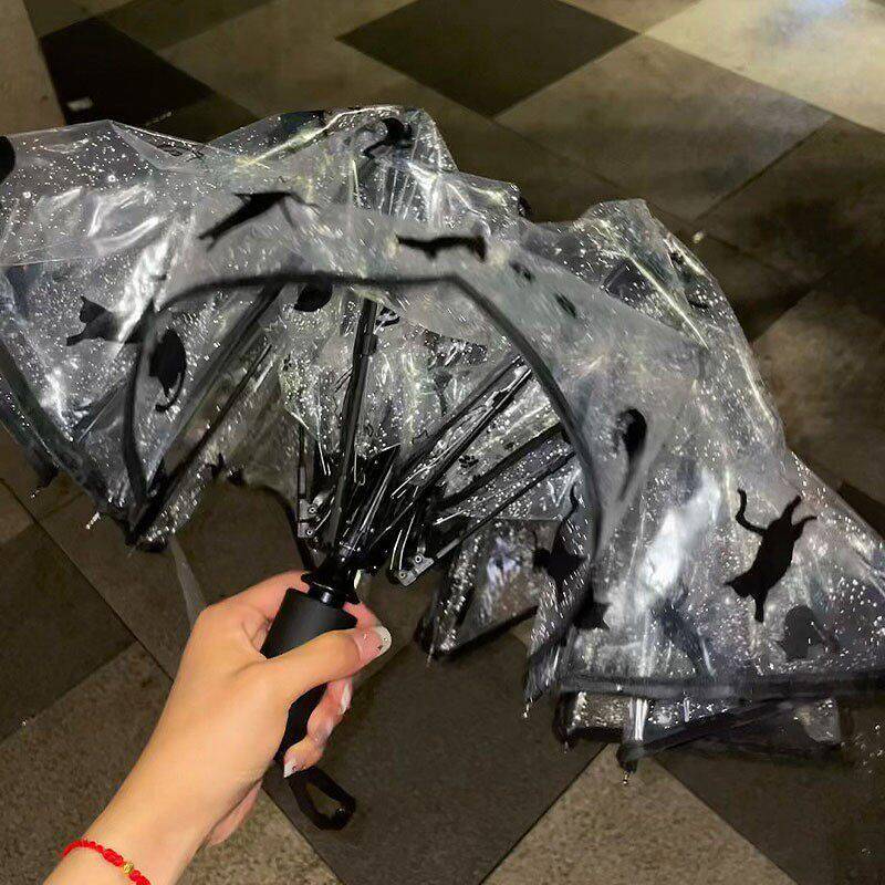 雨伞透明女生高颜值长柄男生可爱日系防风加大加厚加固折叠自动伞