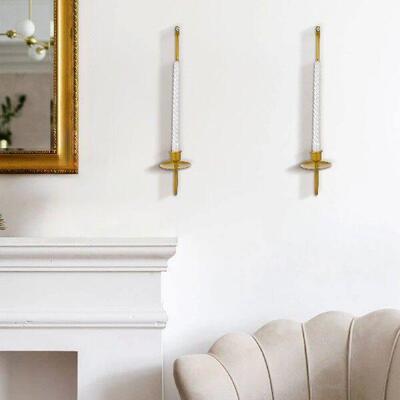 2 Pcs Metal Sconces Holder Wall Sconces Decorative Stick