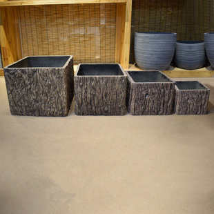 可室内外花盆树皮种植仿真水泥四方摆设户外创意绿065落地组合植