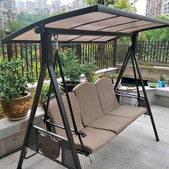 户外秋千摇椅阳台别墅露台吊椅吊床铁艺室内躺床庭院秋千椅家具