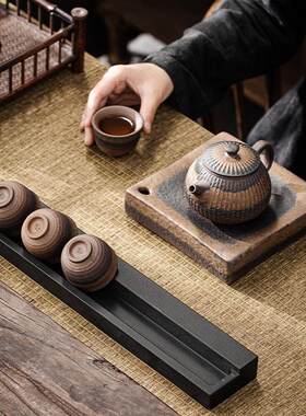 茶杯架乌金石茶道配件家用茶具置物架子简约功夫茶沥水收纳客厅
