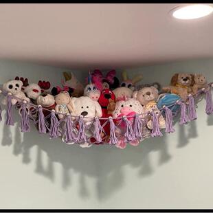 毛绒玩偶收纳挂袋娃娃公仔玩具收纳挂墙展示挂网置物收纳神器网兜