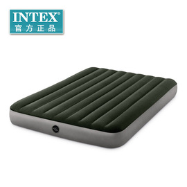 intex64106植绒充气床户外双垫床，单人加厚折叠充气床垫