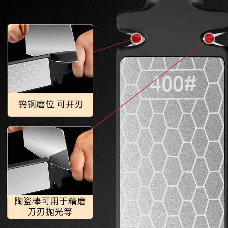 多器功能LIO双面磨刀器网把手式户便携外快金速手动刚砂磨刀红剪