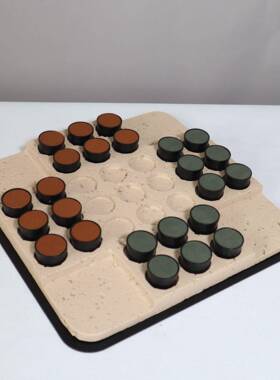 简约树脂仿洞石五子棋盘格摆件售楼处样板间客厅茶几书房艺术装饰