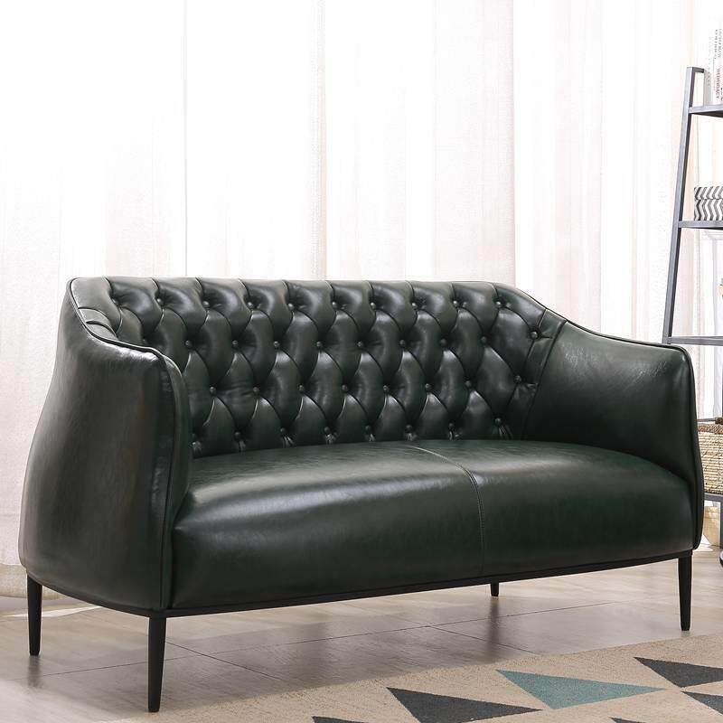 美式复古皮沙发工业风单人休闲椅现代简约北欧时尚小户型双人沙发