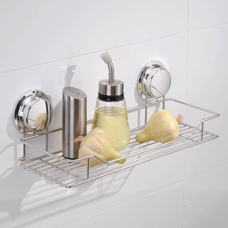 嘉宝强力吸盘置物架浴室不锈钢壁挂式收纳层架免打孔化妆室用品架