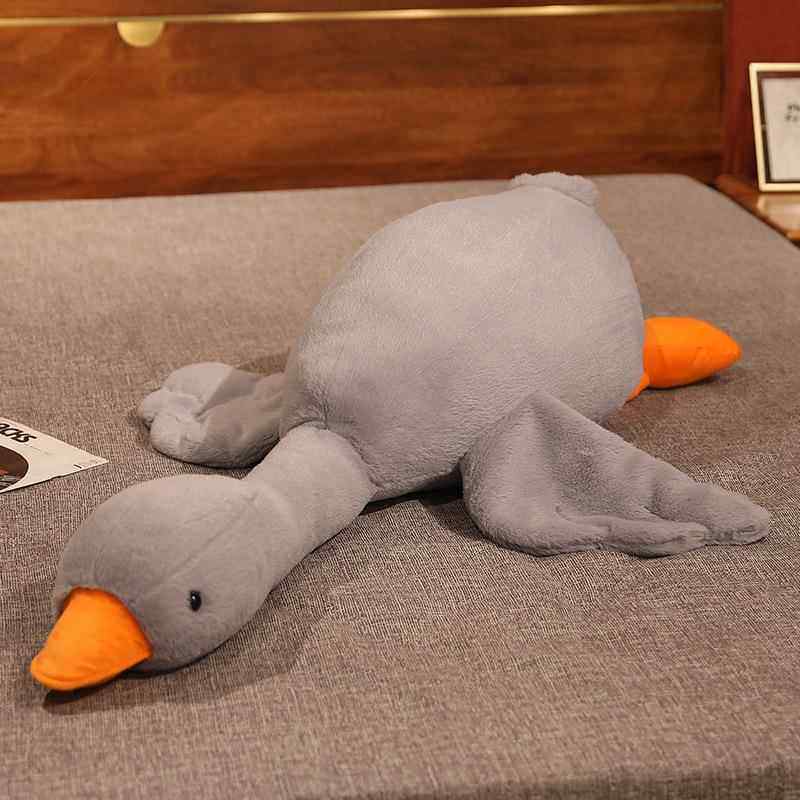 正品网红大白鹅公仔子毛绒具可爱鸭娃娃趴趴布鹅玩偶女孩玩睡觉抱