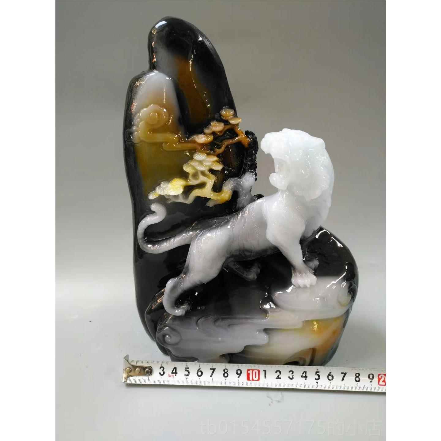 正品虎工啸山林 仿古艺品 摆件复古怀旧天然独山玉石芙原蓉石雕