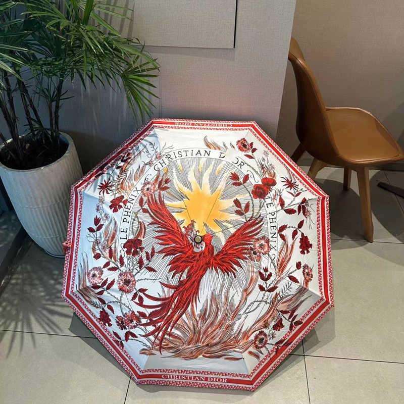 【现货】雨伞新款潮大牌晴雨伞折叠全自动遮阳伞黑胶防晒