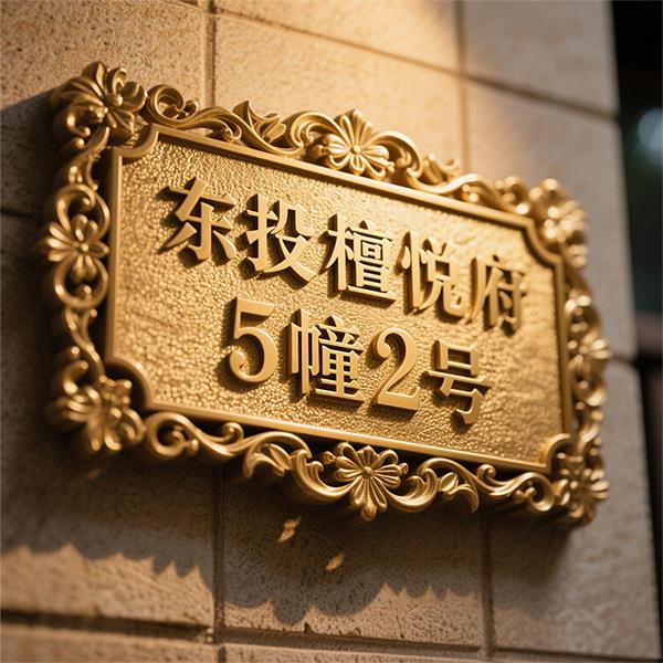 别墅雕刻门牌铝仿古花园雕刻铜牌楼层牌铜板高档金属个性单元