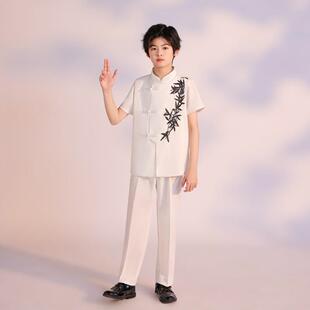 高档六儿一童演出服中式小学生合筝唱服中国风讲古诗歌朗诵口才演