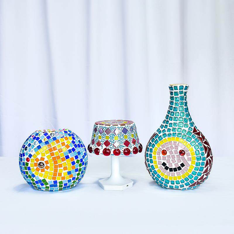 手工玻璃扁珠散粒饰品配件材料幼儿园亲子制作美工区儿童新年