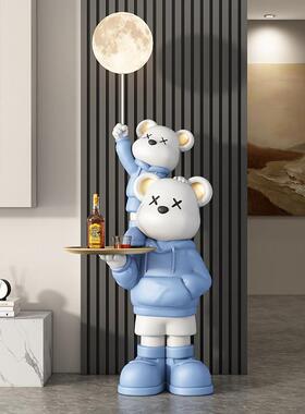 暴力熊客厅摆件大型落地存钱罐轻奢电视柜装饰品高端大气乔迁礼物