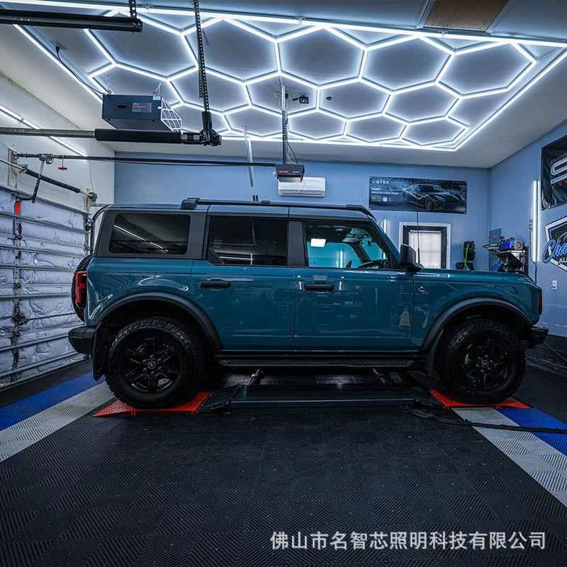 厂家直销车库灯六角灯220V洗车店灯光 110V六边形防眩光LED灯15孔
