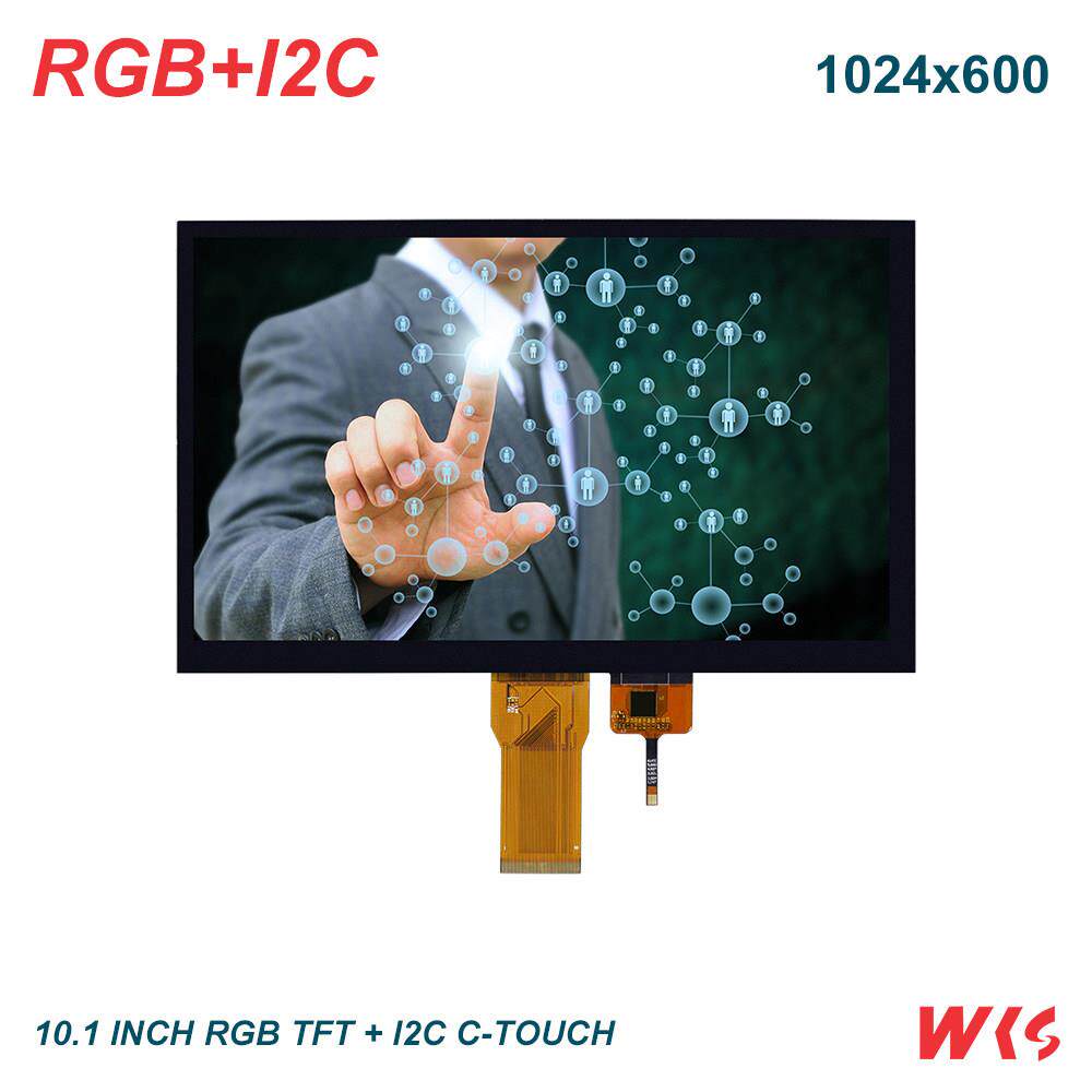 10.1寸1024x600高亮电容触摸屏RGB+I2C接口多点触控正点原子F7/F4