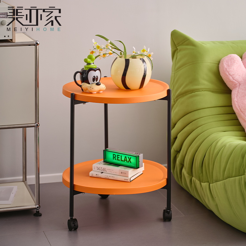 现代简约茶几小户型边几床头可移动静音轮小桌子零食小推车置物架