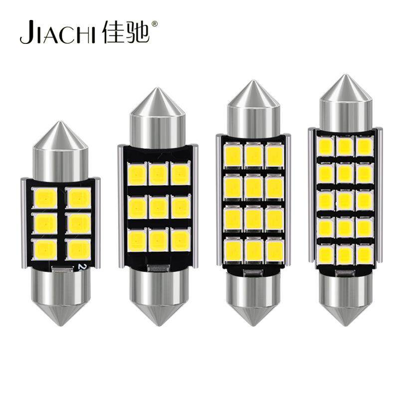 跨境汽车双尖阅读灯LED车内灯2835化妆镜室内饰灯C5W车顶灯泡散热