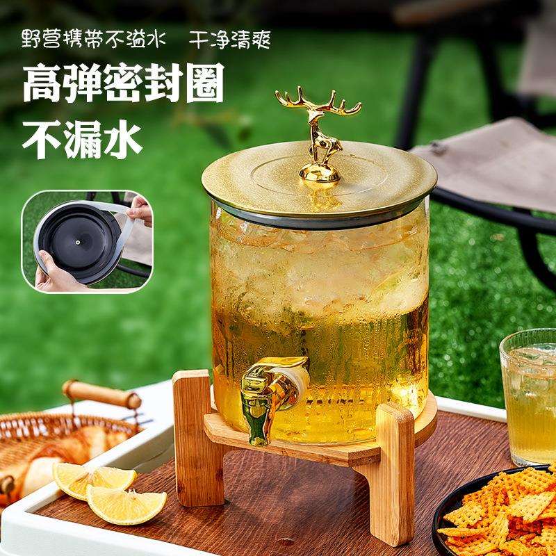 可乐桶玻璃泡酒瓶酒桶啤酒饮料桶带龙头水果茶桶罐果汁桶耐热容器