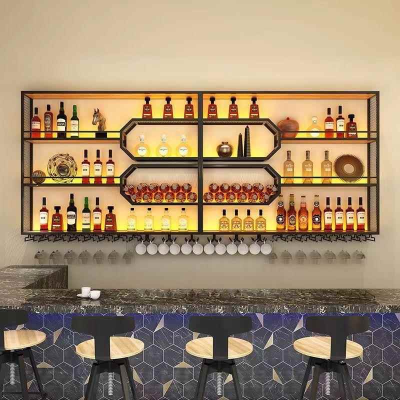 酒物吧吧台酒餐厅壁挂墙红酒柜展示架架悬挂式上红MNX酒创意置架